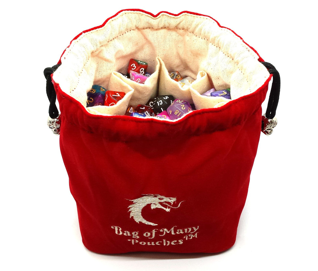 Old School Dice: Bag of Many Pouches Dice Bag - Red