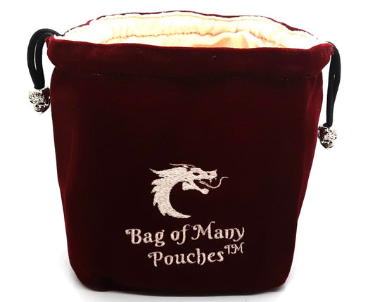 Old School Dice: Bag of Many Pouches Dice Bag - Wine