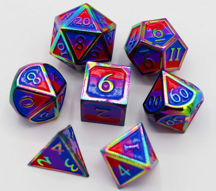 Bisexual Pride Flag - Metal RPG Dice Set