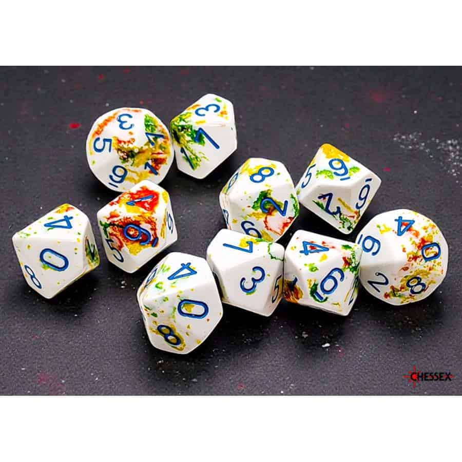 Brushed Dice: Breezy With Blue Set of Ten D10 Dice Set