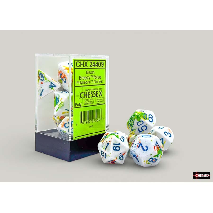 Brushed Dice: Breezy With Blue 7-Die Set