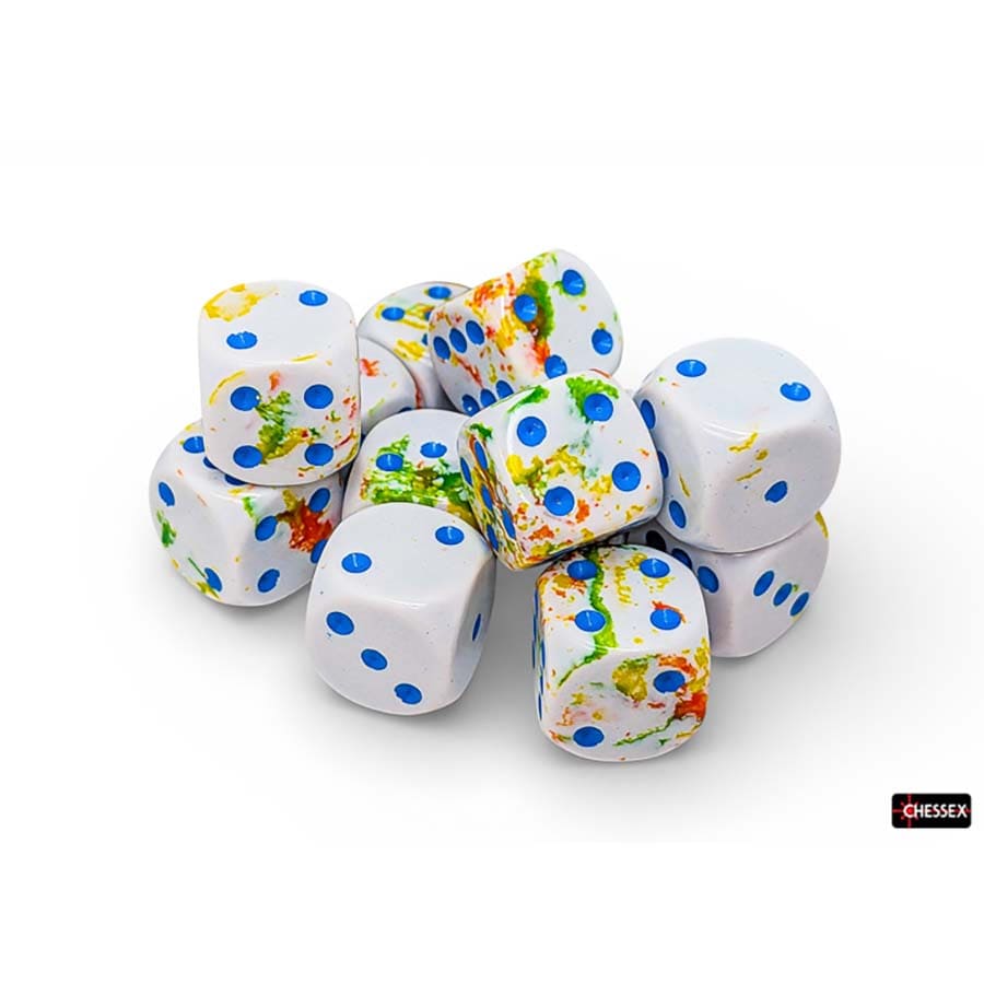 Brushed Dice: 16MM D6 Breezy with Blue Dice Block (12 Dice)