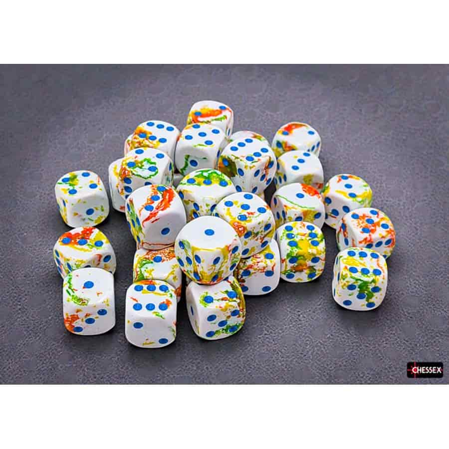 Brushed Dice: 12MM D6 Breezy With Blue Dice Block (36 Dice)
