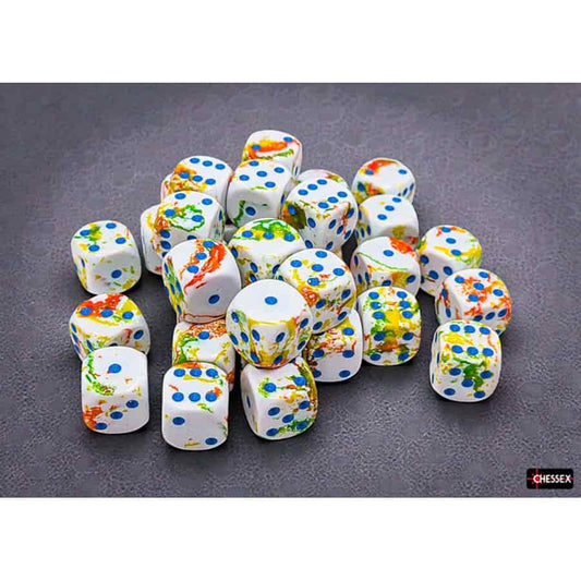 Brushed Dice: 12MM D6 Breezy With Blue Dice Block (36 Dice)