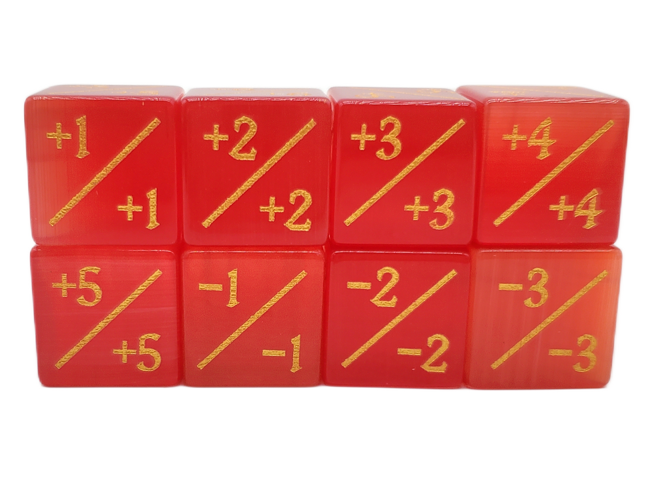 Old School Dice: Gemstone +/- Counter Dice - Cat's Eye Red