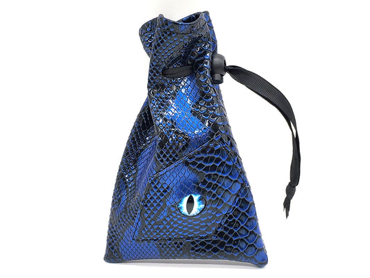 Old School Dice: Dragon Eye Dice Bag - Spectral Dragon - Blue & Black