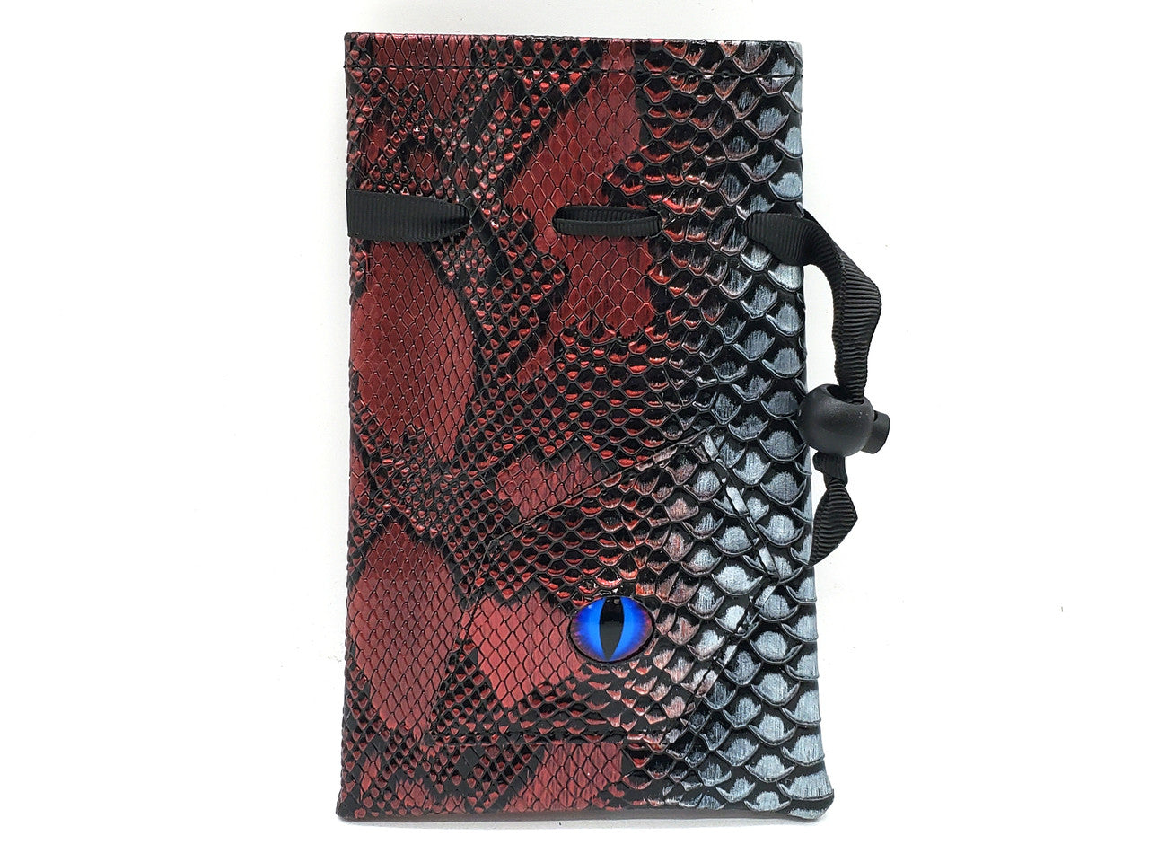 Old School Dice: Dragon Eye Dice Bag - Spectral Dragon - Red & Silver
