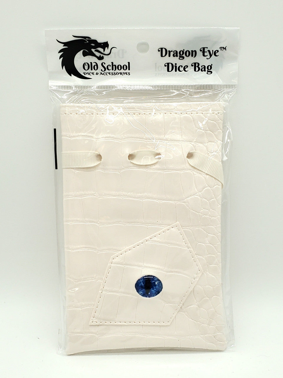 Old School Dice: Dragon Eye Dice Bag - White Dragon