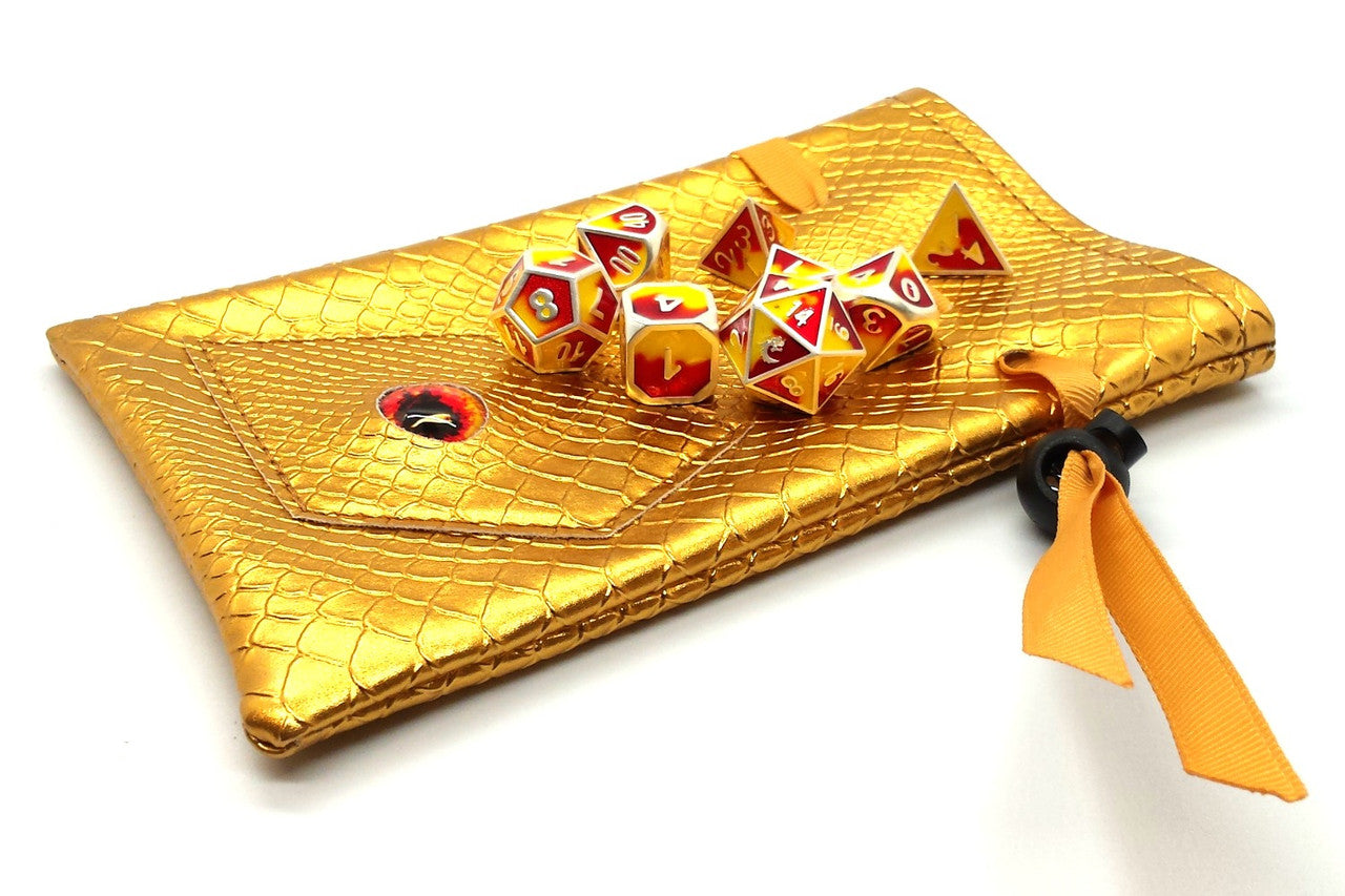 Old School Dice: Dragon Eye Dice Bag - Gold Dragon