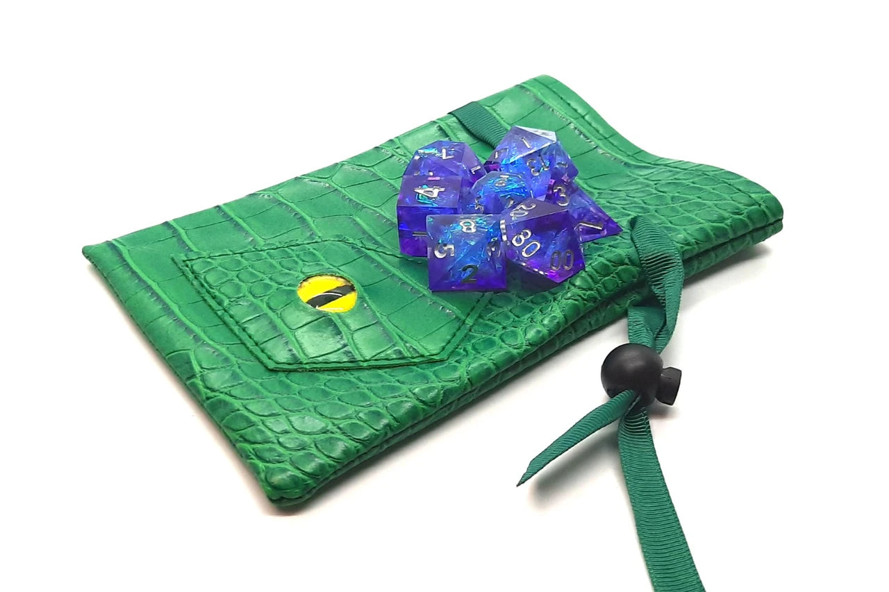 Old School Dice: Dragon Eye Dice Bag - Green Dragon