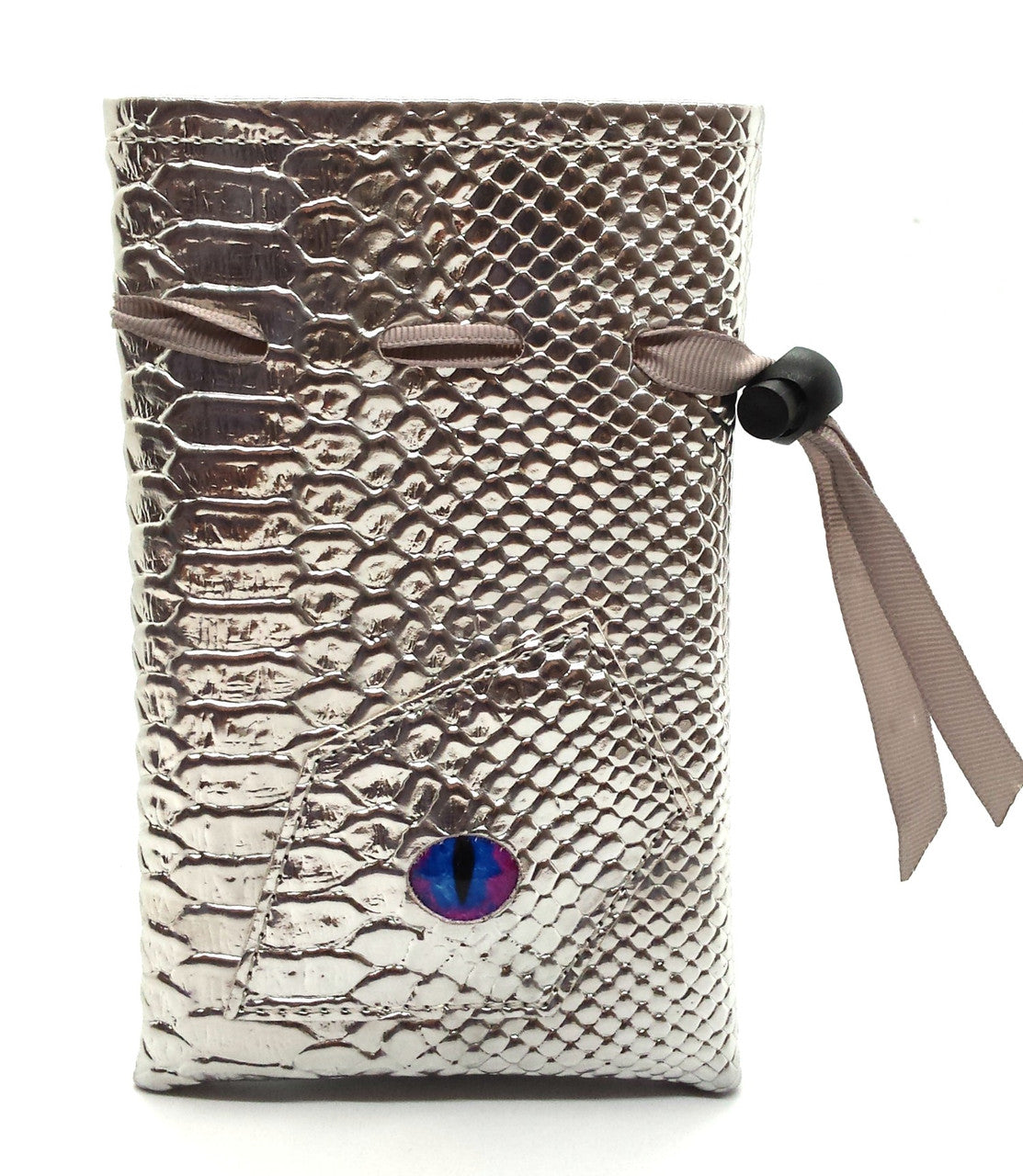 Old School Dice: Dragon Eye Dice Bag - Silver Dragon