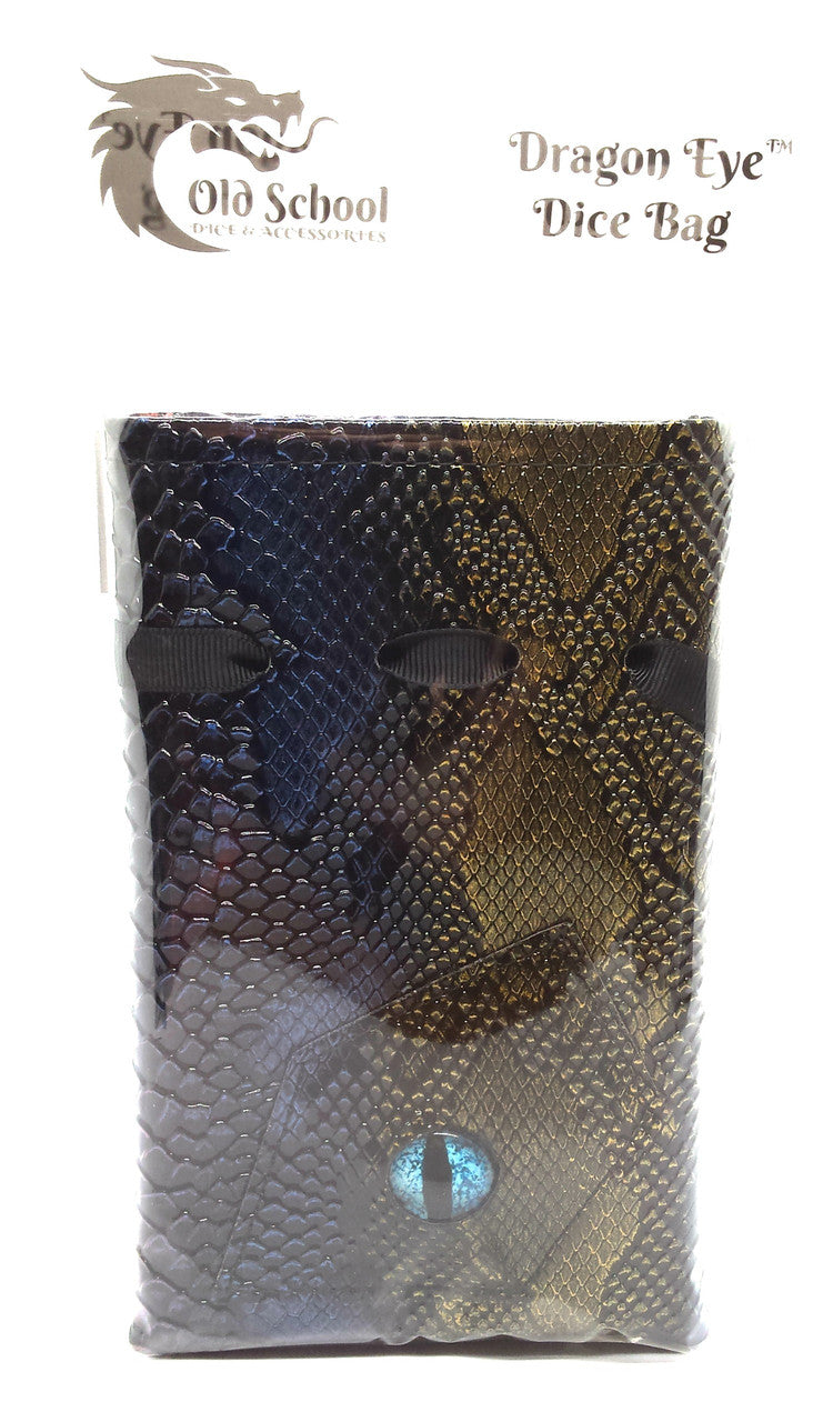 Old School Dice: Dragon Eye Dice Bag - Spectral Dragon - Blue & Gold