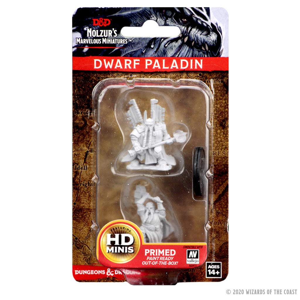 DUNGEONS AND DRAGONS: NOLZUR'S MARVELOUS UNPAINTED MINIATURES -W4-MALE DWARF PALADIN