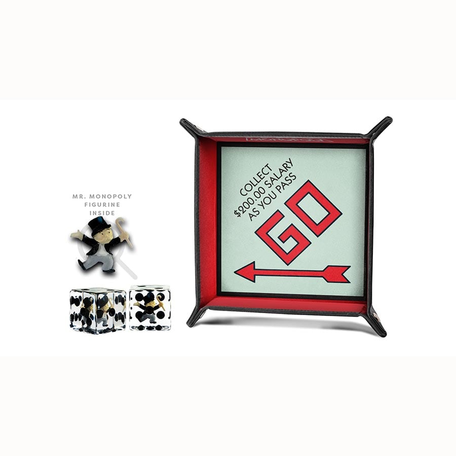 Fanroll: Monopoly Dice Tray and Mr. Monopoly Dice Bundle