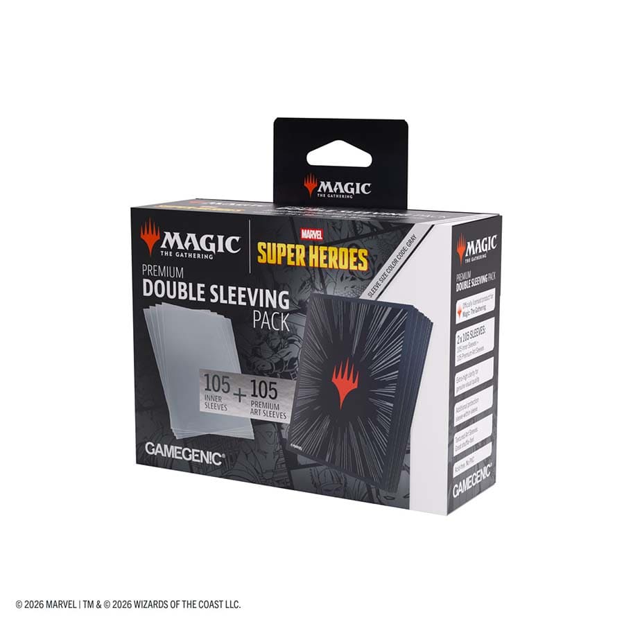 Magic: The Gathering | Marvel Super Heroes Premium Double Sleeving Pack 100: Comic Burst Black