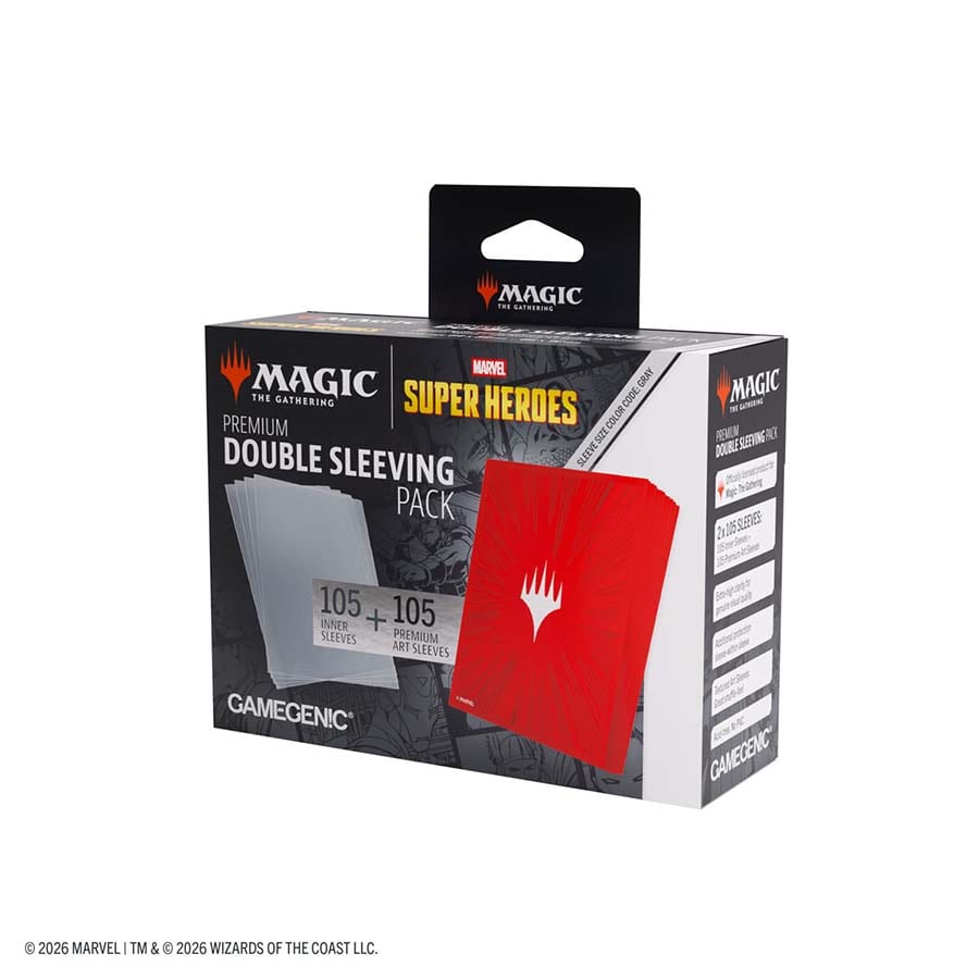 Magic: The Gathering | Marvel Super Heroes Premium Double Sleeving Pack 100: Comic Burst Red