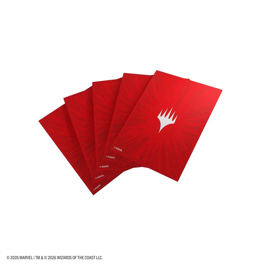 Magic: The Gathering | Marvel Super Heroes Premium Double Sleeving Pack 100: Comic Burst Red