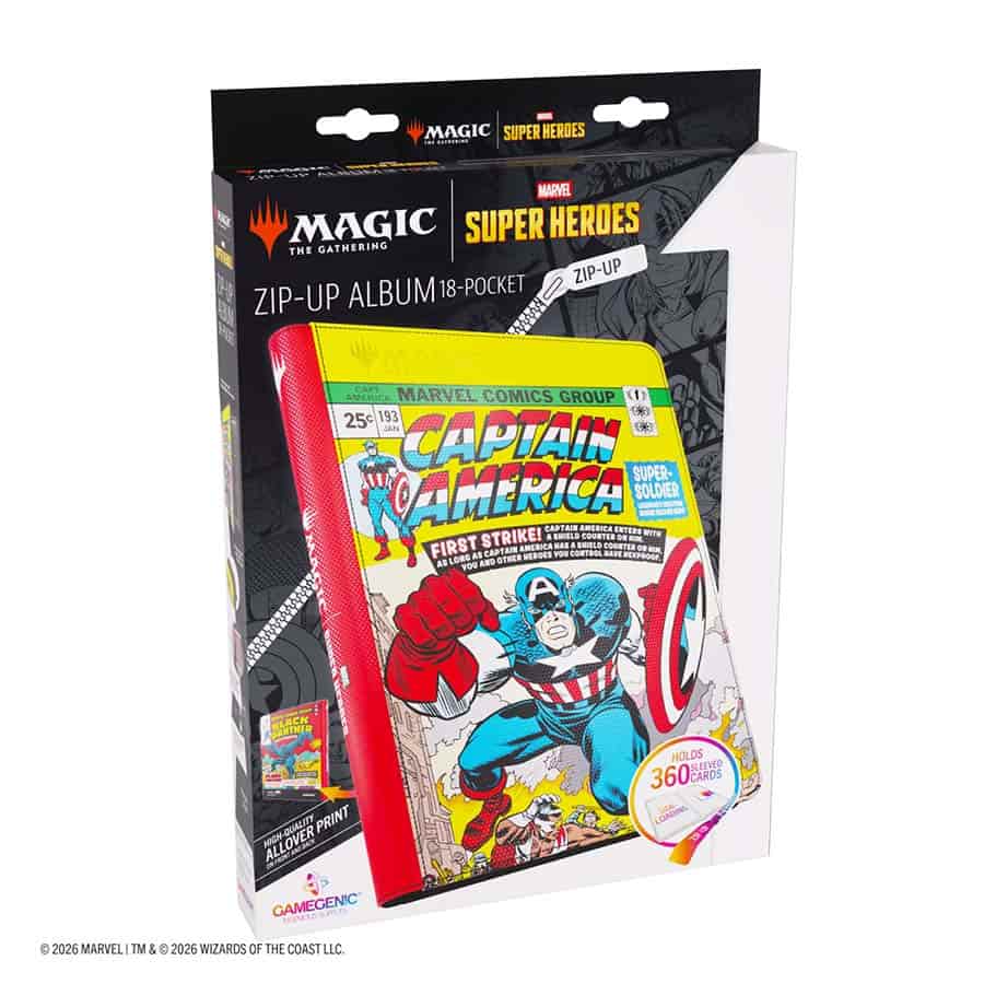 Magic: The Gathering | Marvel Super Heroes| 18- pocket zip-up album: Captain America and Black Panther