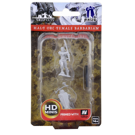 PATHFINDER: DEEP CUTS UNPAINTED MINIATURES -W1-FEMALE HALFORC BARBARIAN