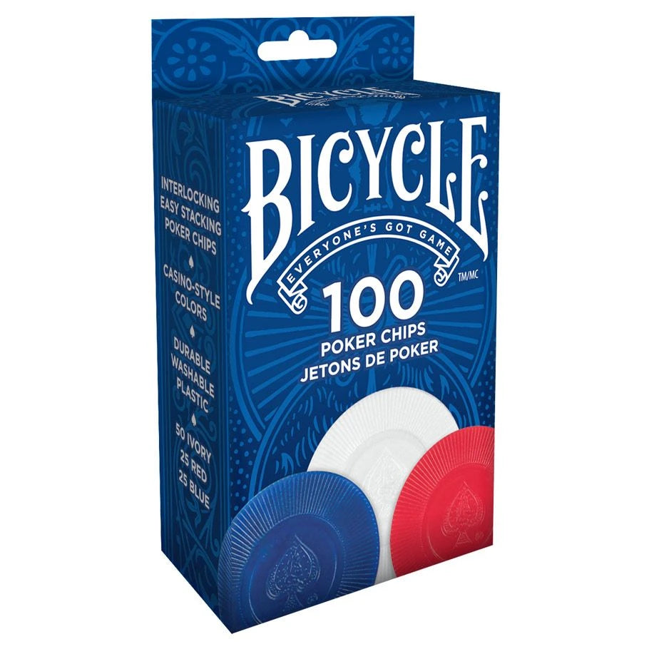Bicycle Poker Chips: 100 Chips: 3 Colors