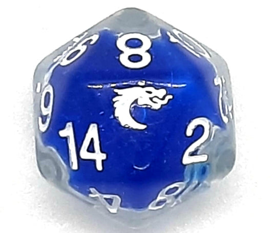 Old School D20 DnD RPG Die: Liquid Infused - Metallic Blue