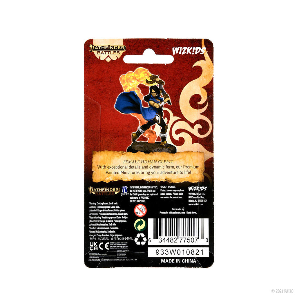 PATHFINDER: FEMALE HUMAN CLERIC PREMIUM PAINTED MINIATURE