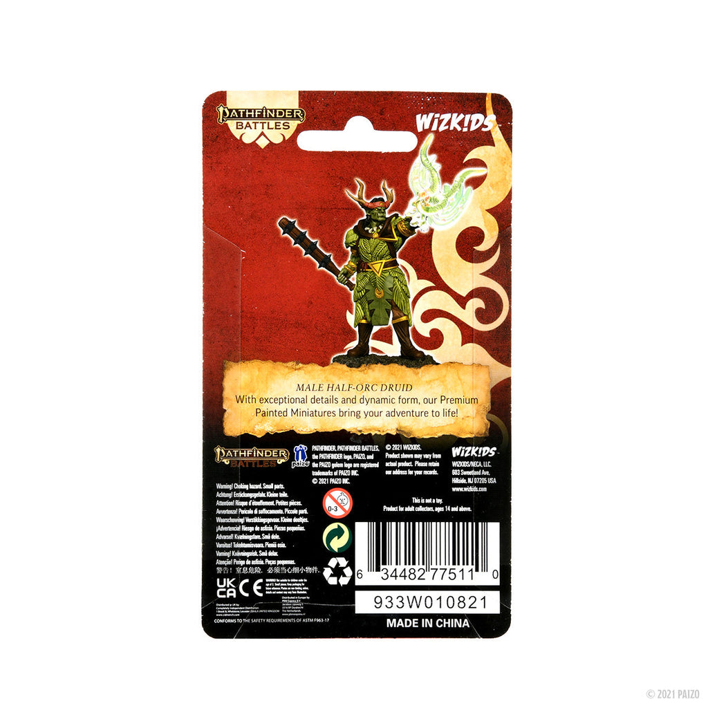 PATHFINDER: MALE HALF-ORC DRUID PREMIUM PAINTED MINIATURE
