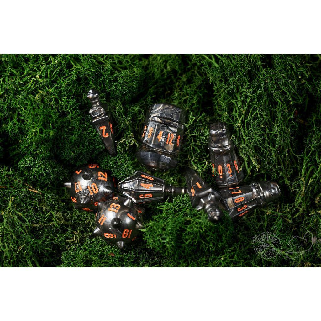 PolyHero Warrior Dice Set Steel Grey