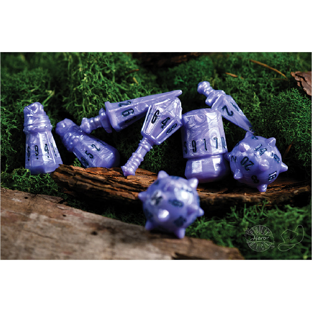 PolyHero Warrior 8 Dice Set Ghost Knight