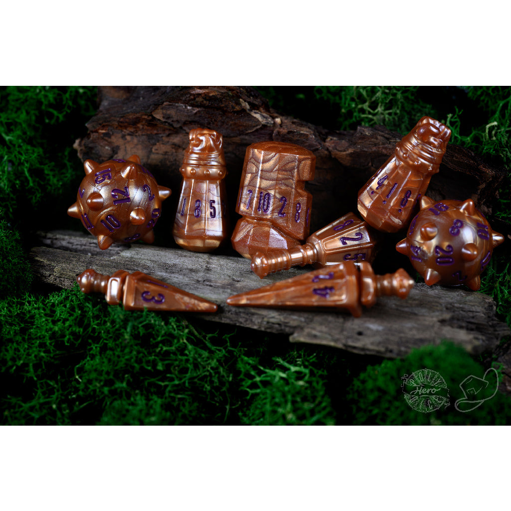 PolyHero Warrior 8 Dice Set Imperial Bronze