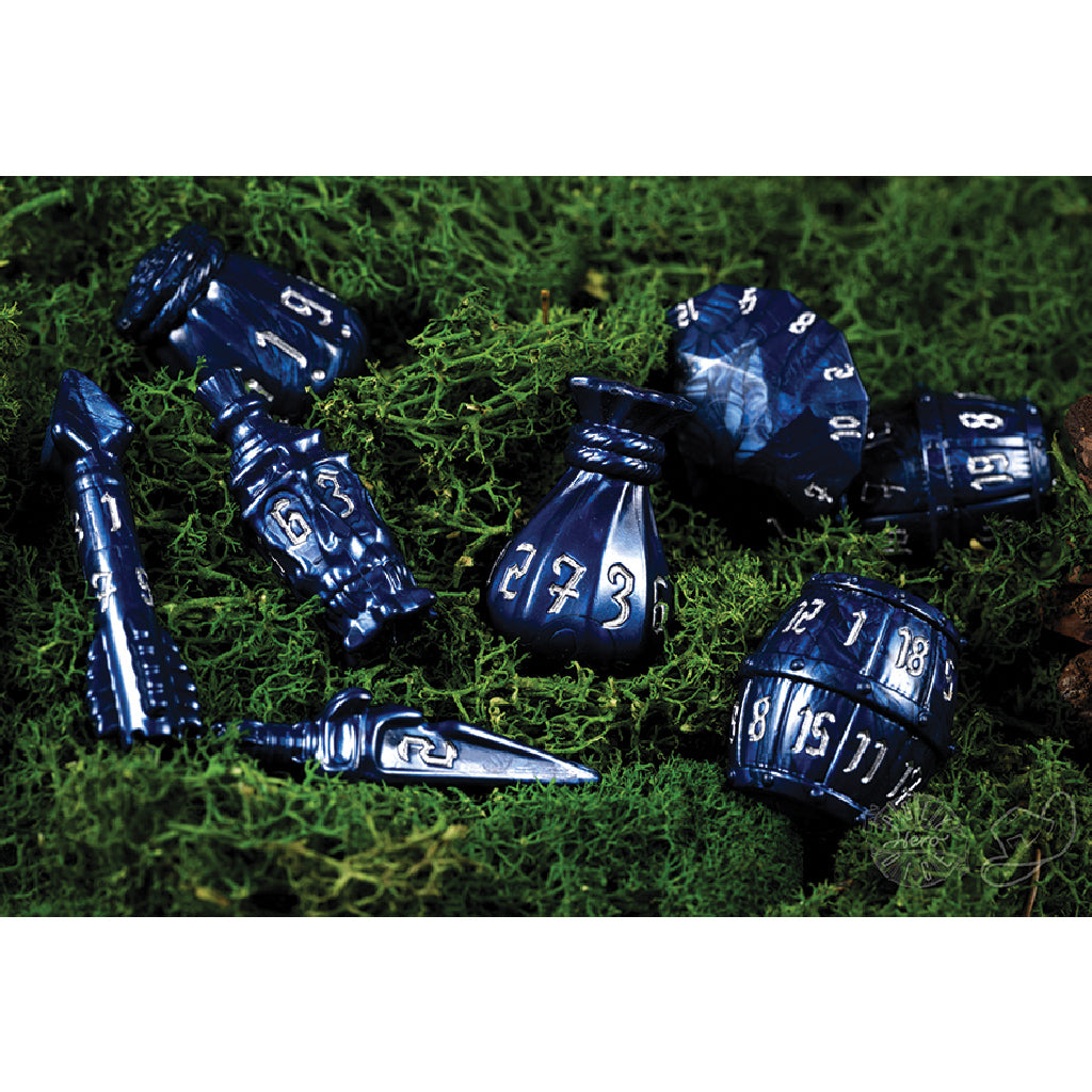 PolyHero Rogue 8 Dice Set Midnight Blue