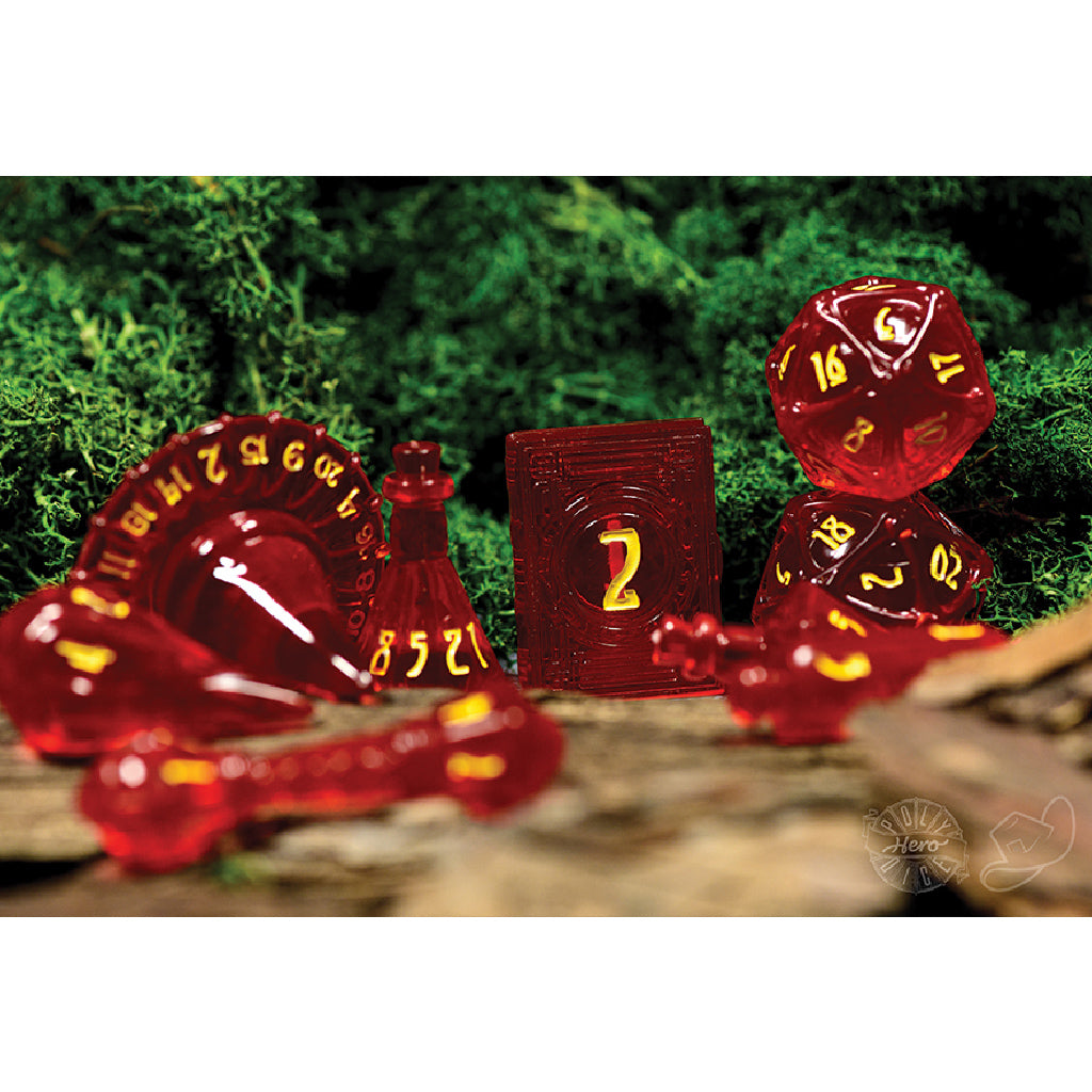 PolyHero Wizard 8 Dice Set Dragonfire