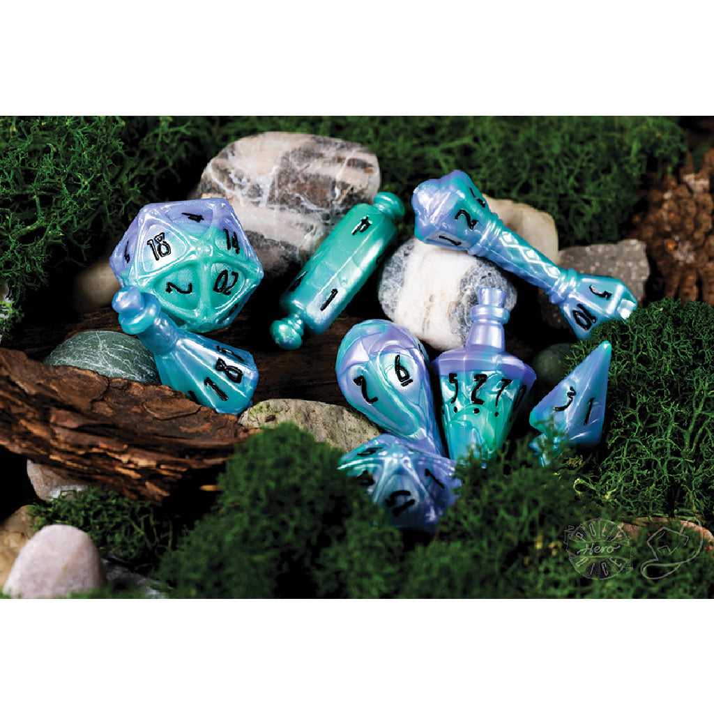 Polyhero Wizard 8 Dice Set Aether Mist