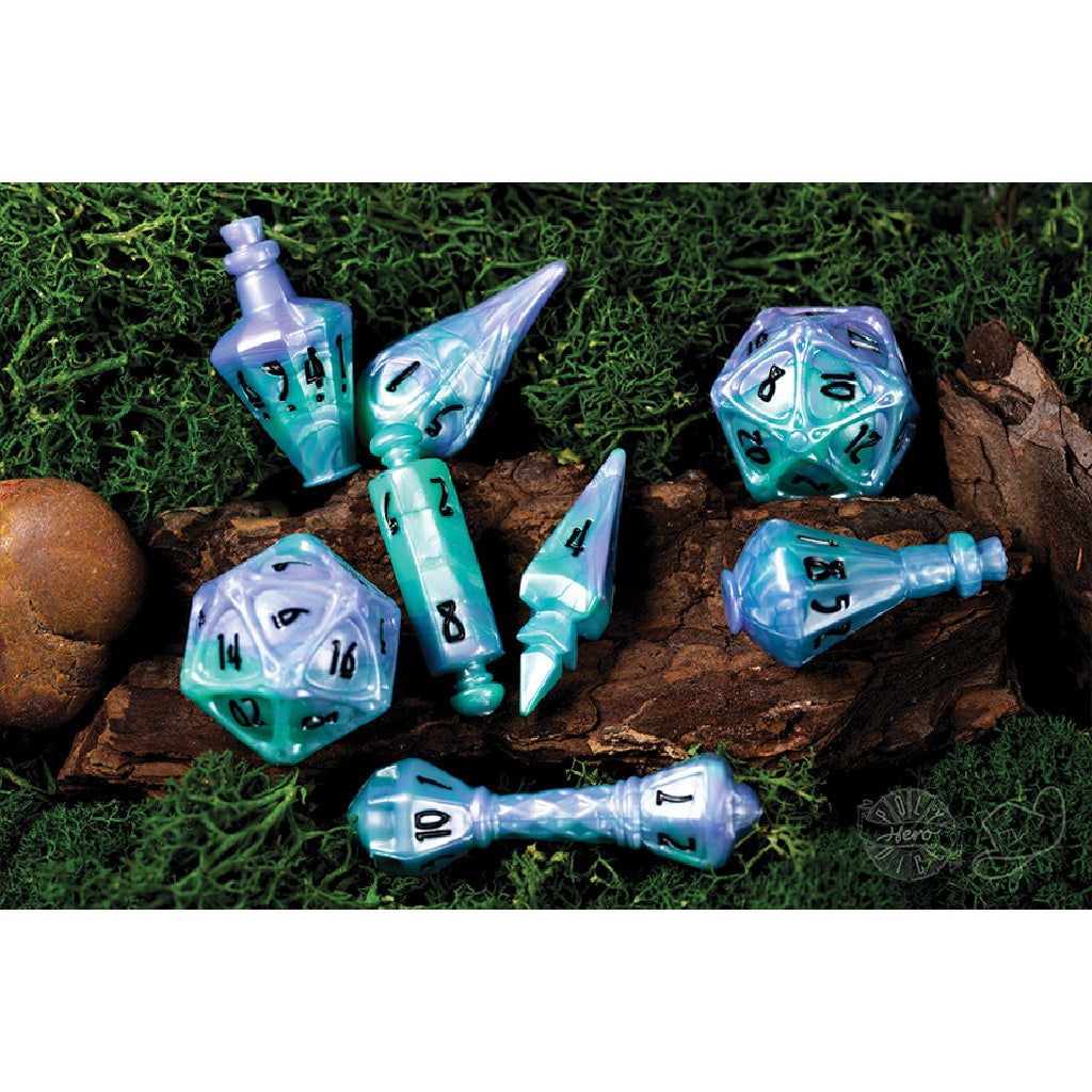 Polyhero Wizard 8 Dice Set Aether Mist