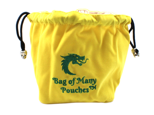 Old School Dice: Bag of Many Pouches Dice Bag - Yellow w/ Green