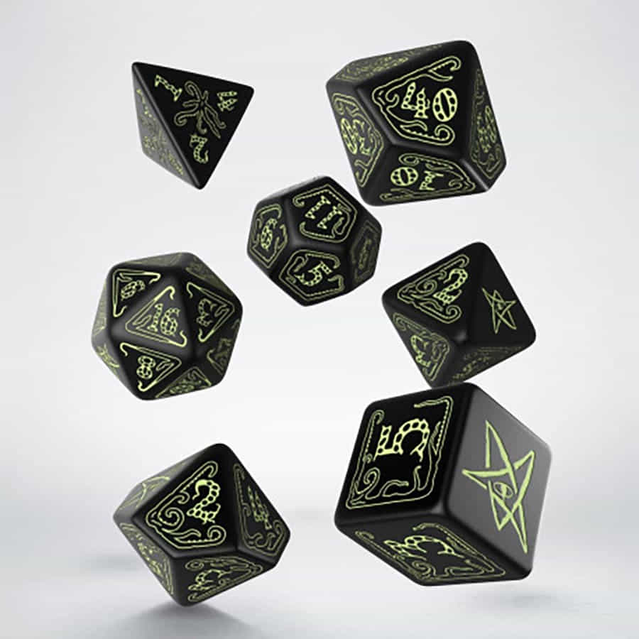 Call of Cthulhu Black and Green Dice Set