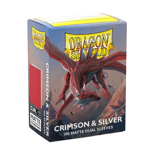 Dragon Sleeves: Dual Matte: Crimson and Silver (Box of 100)