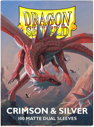 Dragon Sleeves: Dual Matte: Crimson and Silver (Box of 100)