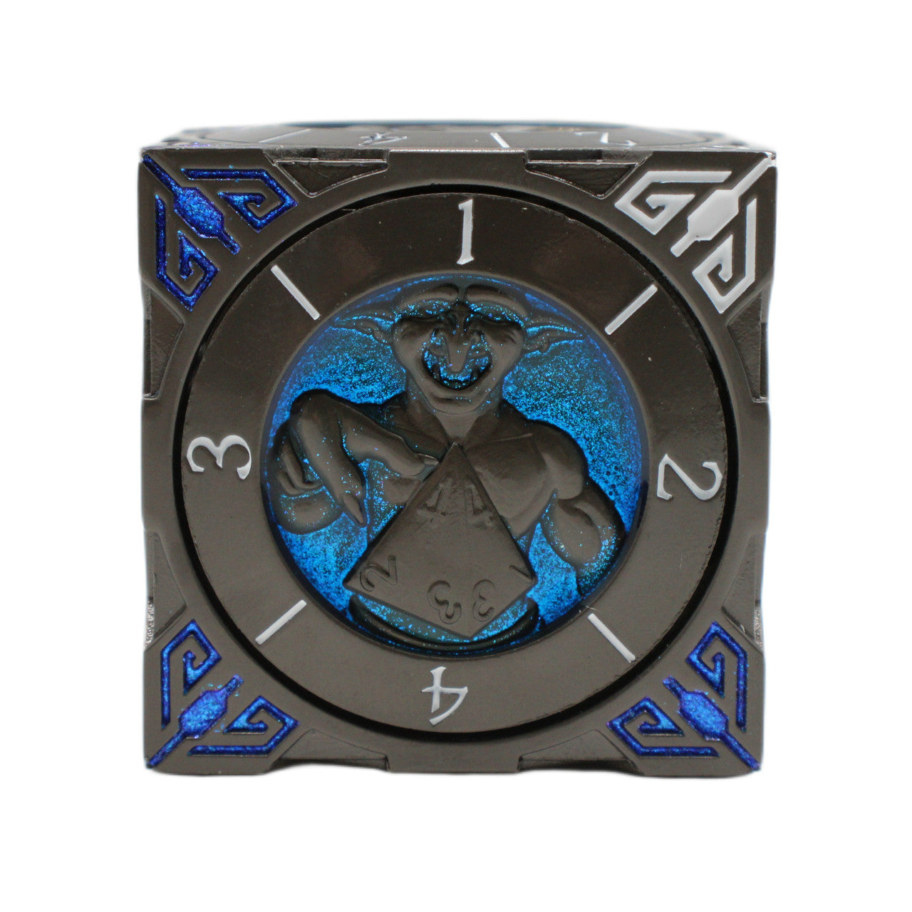 Old School Dice: 7 in 1 Dice Spinner: Dice Goblin - Matte Black w/ Blue