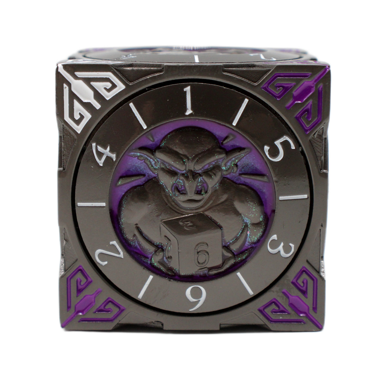 Old School Dice: 7 in 1 Dice Spinner: Dice Goblin - Matte Black w/ Purple