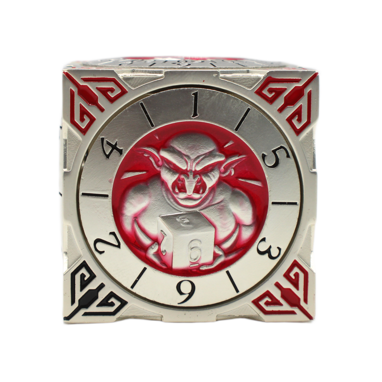 Old School Dice: 7 in 1 Dice Spinner: Dice Goblin - Silver w/ Red