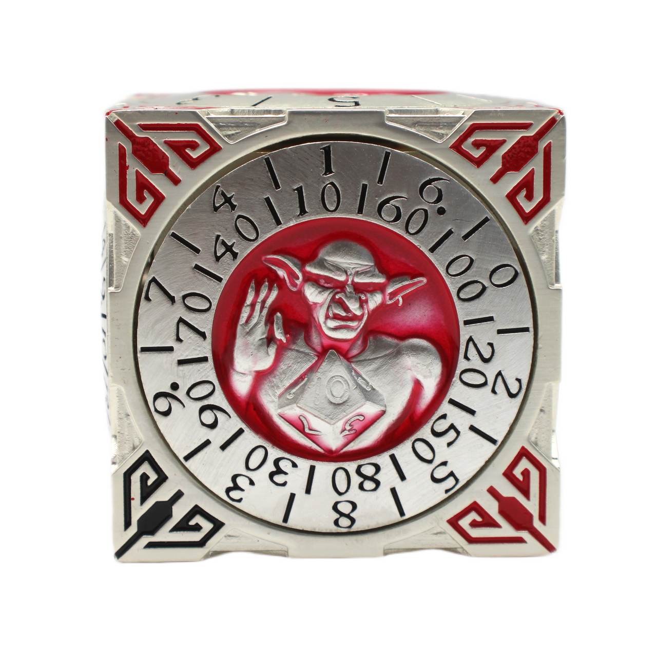 Old School Dice: 7 in 1 Dice Spinner: Dice Goblin - Silver w/ Red