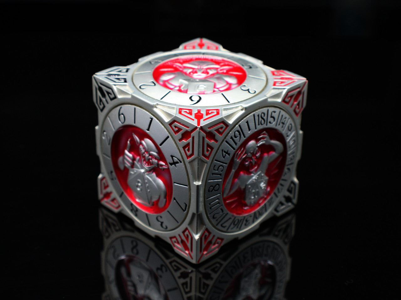 Old School Dice: 7 in 1 Dice Spinner: Dice Goblin - Silver w/ Red
