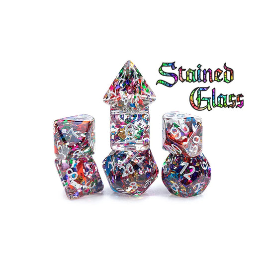 7-Set Cube Inclusion Dice: Stained Glass