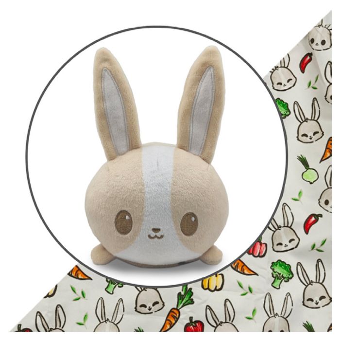 Plushie Tote: Light Brown Bunny/Bunnies & Veggies