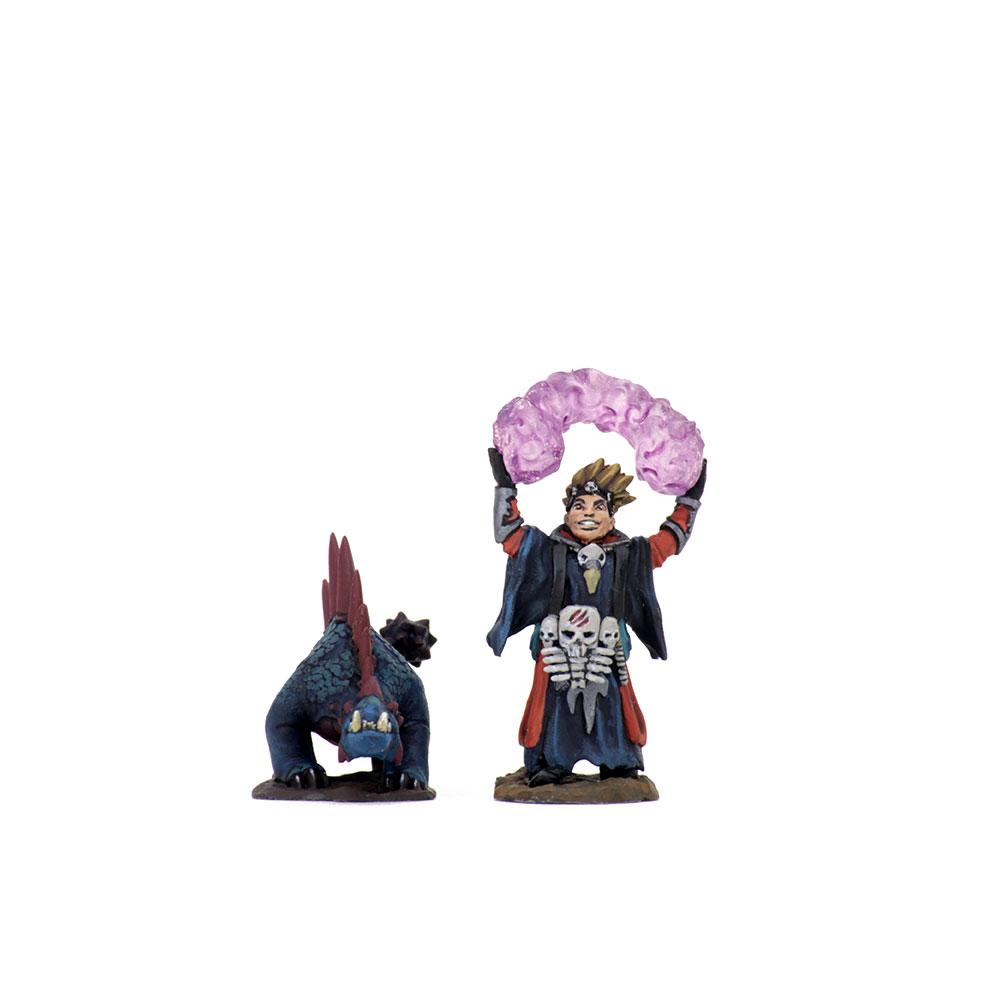 WZK: WARDLINGS - BOY WARLOCK AND LIZARD PREMIUM PAINTED MINIATURE