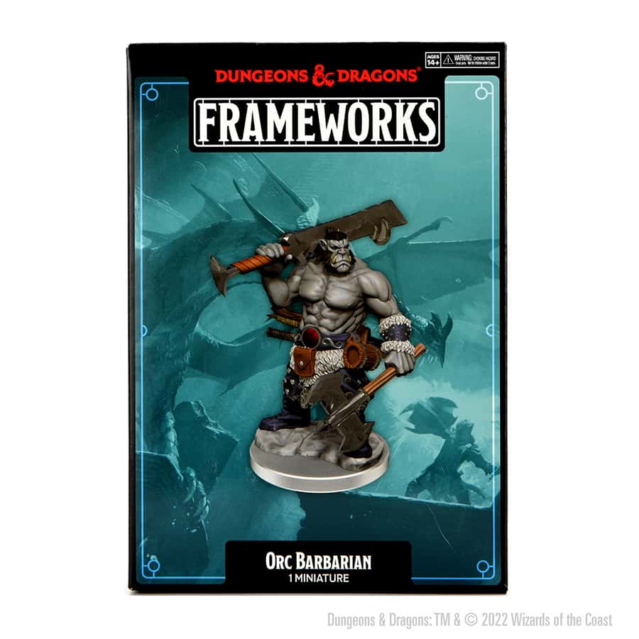 D&D: Frameworks: Male Orc Barbarian - Miniature