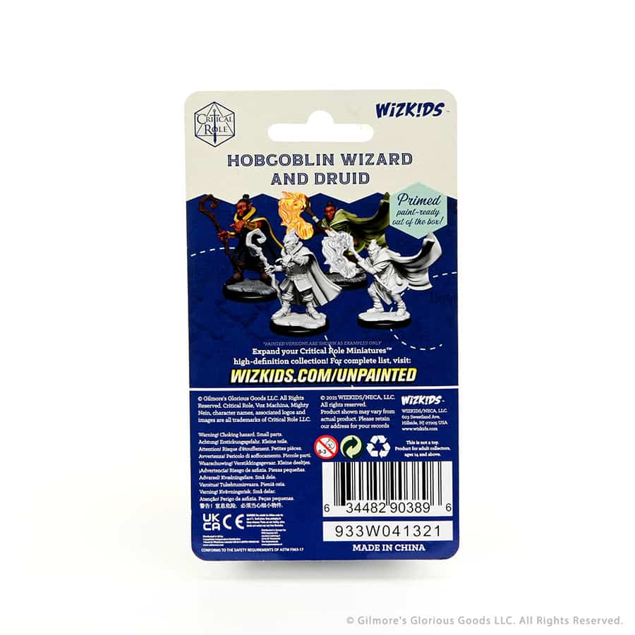 CRITICAL ROLE: UNPAINTED MINIATURES: W1 MALE HOBGOBLIN WIZARD AND DRUID