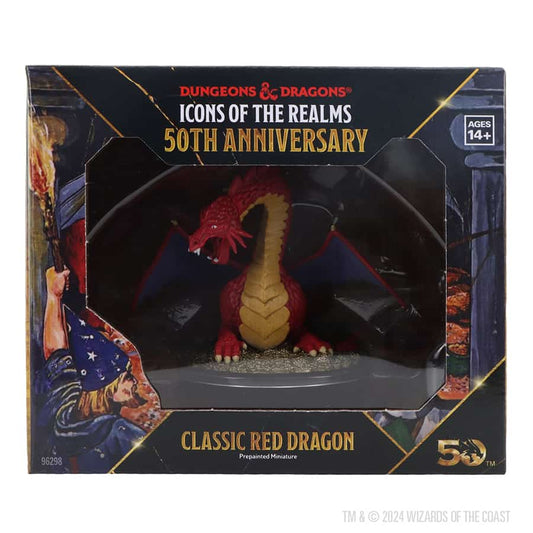 Dungeons and Dragons: Icons of the Realm Miniatures: 50th Anniversary Classic Red Dragon Box Set