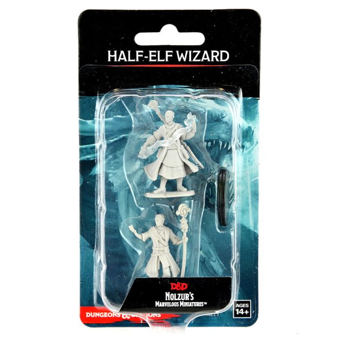 D&D: NMU - HALF-ELF MALE WIZARD (UNPAINTED) MINIATURE